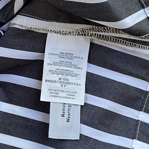 J.Crew Off-The-Shoulder Striped Bow Top Size Large Black White - Picture 6 of 11